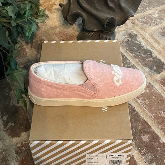 New!! Soludos Ciao Bella Slip-On Sneaker Dusty Rose - Picture 7 of 9